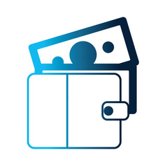 wallet with bills dollars