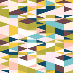 Colorful triangle tiles seamless pattern, vector background.