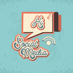 social media marketing with speech bubble vector illustration design