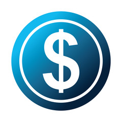 coin dollar isolated icon