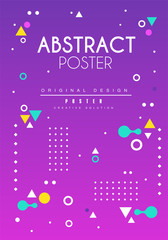 Abstract poster original design, creative solution placard template, purple background for banner, invitation, flyer, cover, brochure vector Illustration