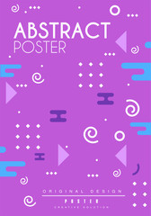 Abstract poster, purple bright placard template, creative graphic design for banner, invitation, flyer, cover, brochure vector Illustration