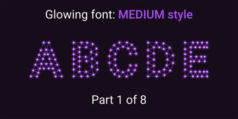 Violet Glowing font in the Outline style
