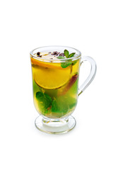 Seasonal aroma tea cup isolated on white background