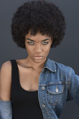 Fashion portrait of young beautiful woman.