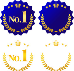 月桂樹の装飾とNO.1のアイコン