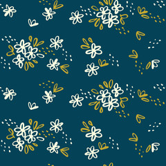 Naive simple floral seamless pattern