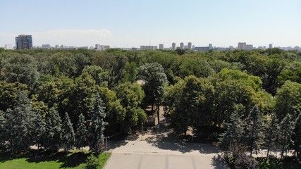 Park from the height. Foliage. Forest. Park.