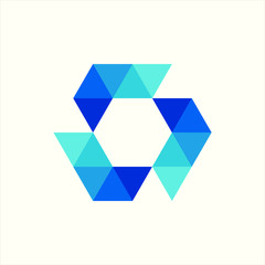 Geometric Triangle Hexagon Cube Space Box Architecture Interior Construction Business Company Stock Vector Logo Design Template