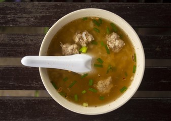 Boiled rice Thai Breakfast / Rice Cooker or Boiled rice is a Thai breakfast. Popular in the top.