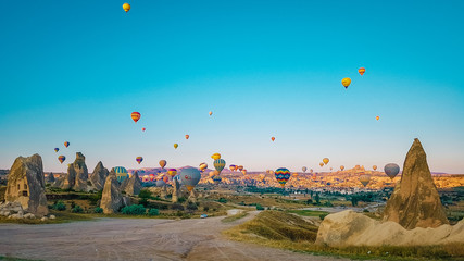 Kapadokya sunrise with hot air balloons