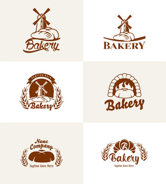 Bread basket logo. Vector design. Bakery emblem on white background.