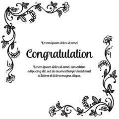 Congratulation card flower design art collection vector illustration