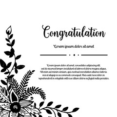 Congratulation card flower design art collection vector illustration