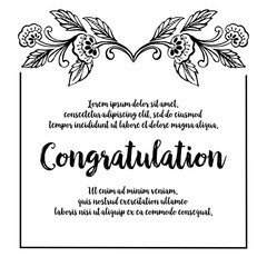 Flower art congratulation card collection vector illustration