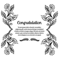 Flower art congratulation card collection vector illustration