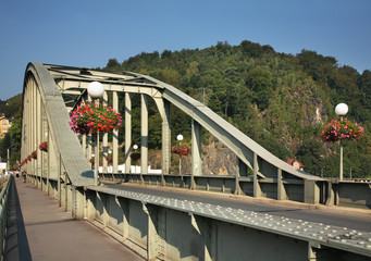 Tyrsuv bridge over Labe river in Decin. Czech Republic