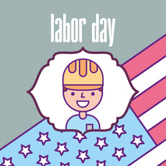 engineer man national american labor day vector illustration
