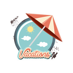 Obraz premium travel vacation beach umbrella vector illustration design