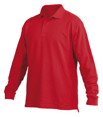 Red long sleeve shirt isolated on white background isolated on white