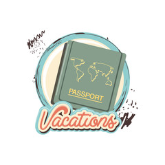 travel vacation passport document vector illustration design