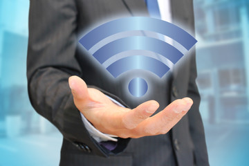 ビジネスマンとWifi Businessman network
