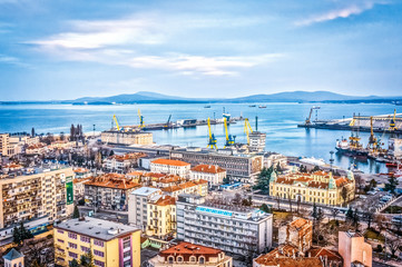 Burgas, city, port nad bay