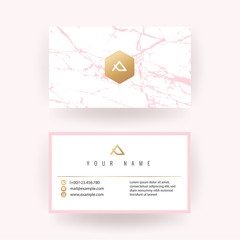 Luxury marble vip business card vector template