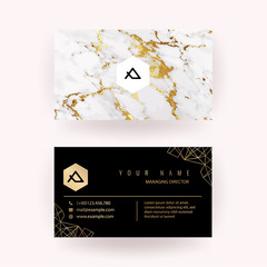 Luxury Marble VIP Business Card Vector Template