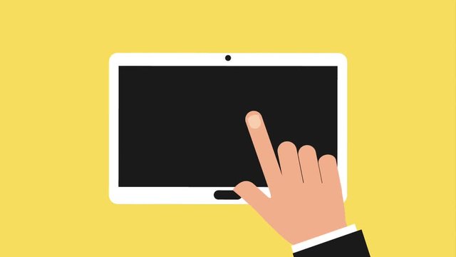 tablet computer click pin restaurant pizza money animation hd