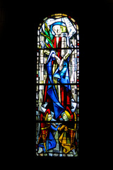 Azay le Rideau. Vitrail de l'église saint Symphorien. Indre et Loire. Centre Val de Loire