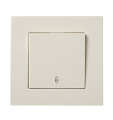 Wall electric light switch isolated on white with clipping path.