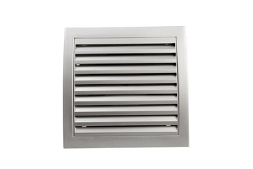 Square bathroom exhaust ventilation fan on white background, isolated with clipping path.