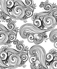 plain abstract background with waves, drawing waves