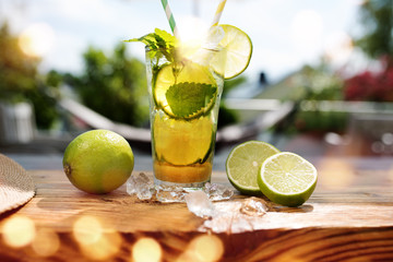 Summer beverage with lemon