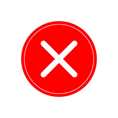 red tick. red cross. Tick symbol, badge, red sign. Done. Vector illustration. renouncement, denied, no