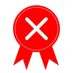 Obraz premium red tick. red cross. Tick symbol, badge, red sign. Done. Vector illustration. renouncement, denied, no