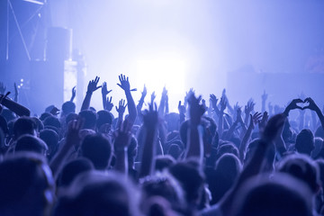 Obraz na płótnie Canvas Crowd at a music concert