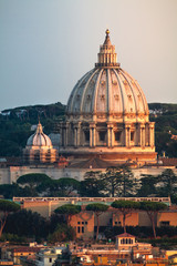 Fototapeta na wymiar St. Peter's Dome Basilica Rome Italy