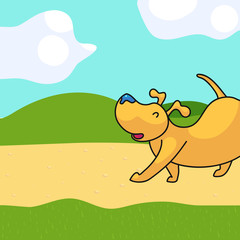 Walking dog landscape