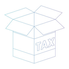 box carton with taxes vector illustration design