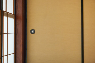 Fototapeta premium Japanese sliding door, shoji and husuma. 日本のスライドドア 障子と襖