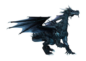 3D Rendering Fantasy Dragon on White