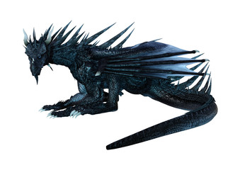 3D Rendering Fantasy Dragon on White