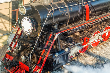 Old steam locomotive.