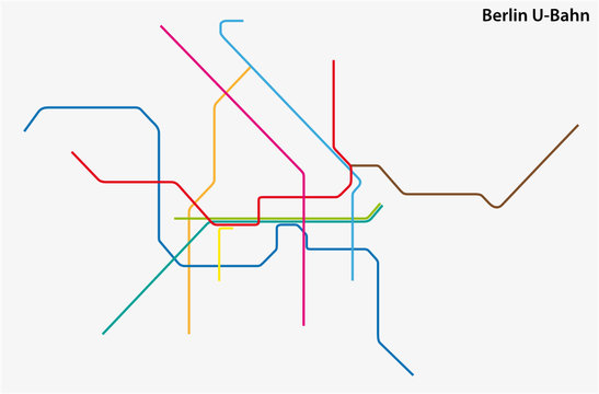 colored subway vector map of Berlin, germany