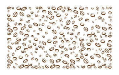 Painted coffee beans sketch vector drawing. Perfect ingredient and choice grain