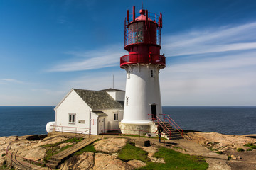 Fototapeta na wymiar Lindesnes Fyr Lighthouse