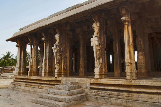 Entrance to the Kalyana Mandapa, Divine Marriage Hall. Pattabhirama Temple, Hampi, Karnataka. View from north west.