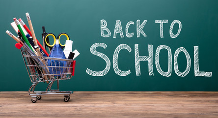 Various School Supplies In Cart